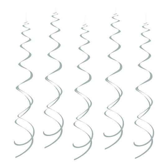 Swirls Silver Hängande Dekoration - 8-pack