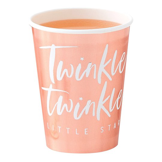 Pappersmuggar Twinkle Winkle Roséguld Metallic - 8-pack