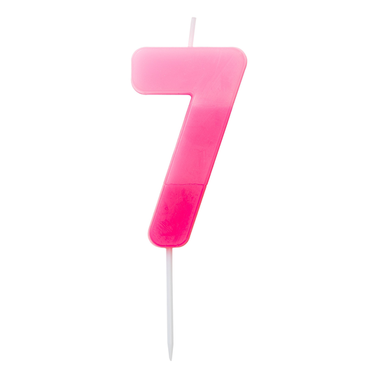 Tårtljus Siffra Rosa - Siffra 7