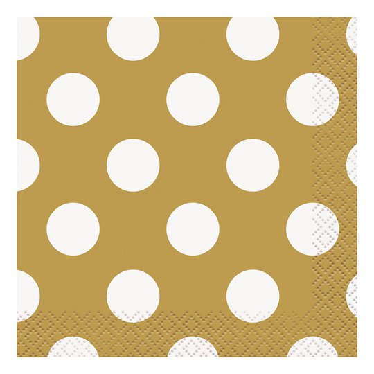 Kaffeservetter Guld Prickiga - 16-pack