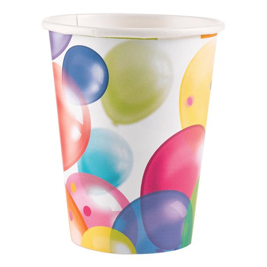 Pappersmuggar med Ballonger - 8-pack