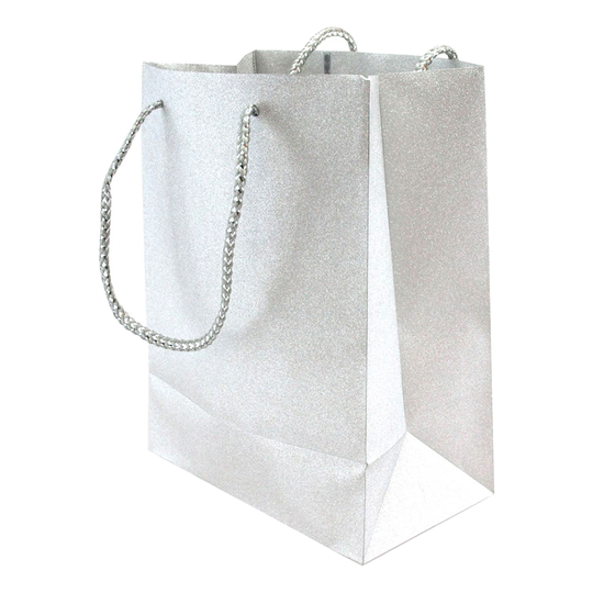 Presentpåse Silver Glitter - Mellan
