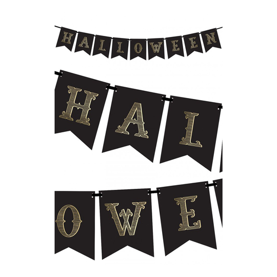 Halloweengirlang Svart/Guld - 175 cm