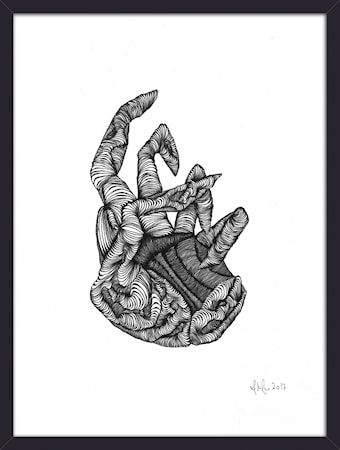 Hand Illustration Svart Ram
