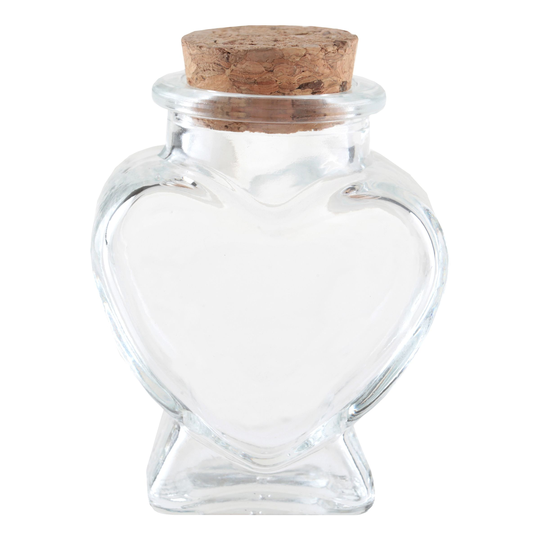 Glasburk med Korklock Hjärta - 12-pack