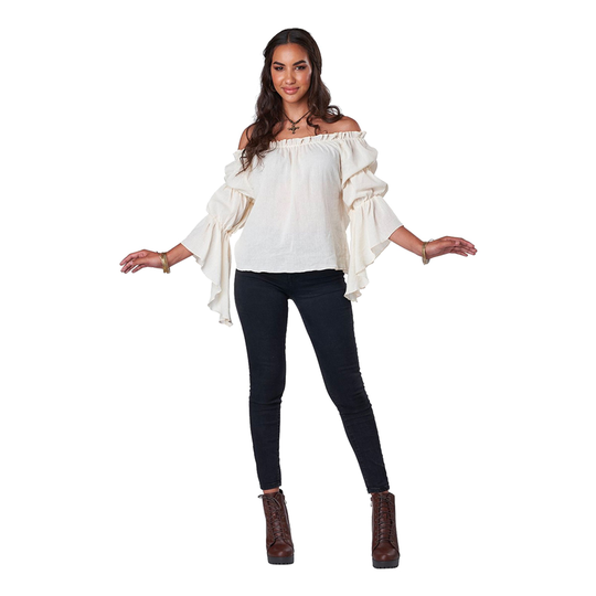 Vit Pirat/Renässans Blus - X-Small