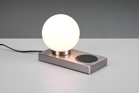 Chloe Bordslampa m. laddningsplats E14 Borstat stål