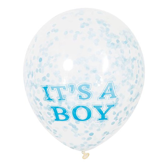 Konfettiballonger It's a Boy - 6-pack