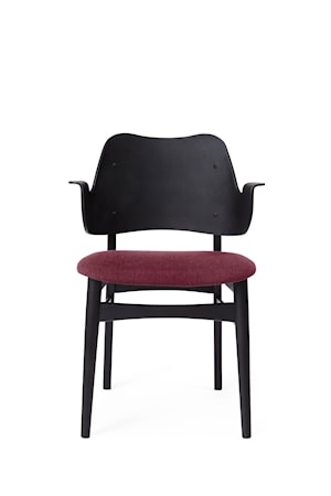 Gesture Stol S Bordeaux Svartlackad Bok