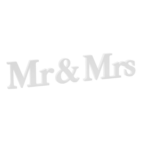 Träbokstäver Vita Mr & Mrs