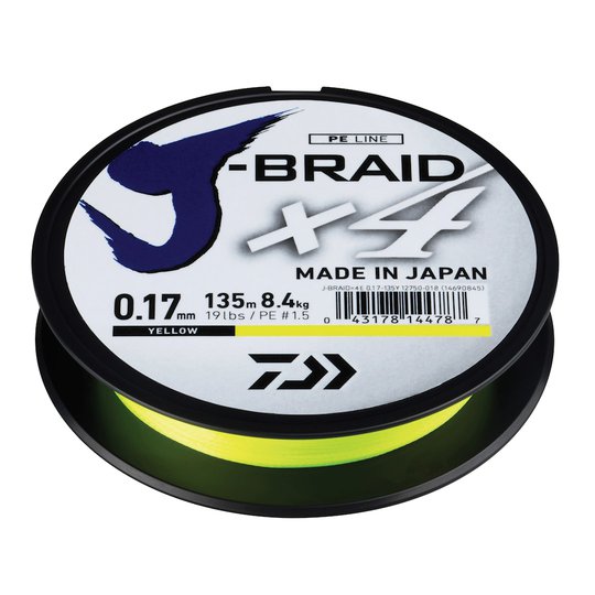 Daiwa J-Braid X4 gul 1350 m flätlina