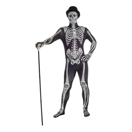 Day of the Dead Morphsuit Maskeraddräkt - Medium