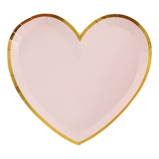 Pappersassietter Hjärtformade Rosa/Guld - 10-pack