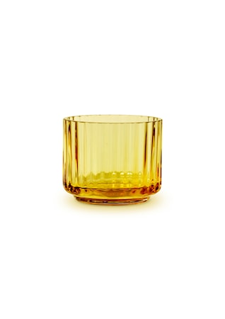 Lyngby Ljuslykta Amber Munblåst Glas Ø6,7 cm
