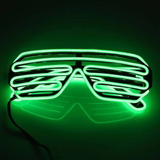 El Wire LED Glasögon Shutter - Grön