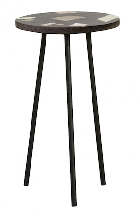 Terrazzo Sidobord Svart/Flerfärgad Ø35Cm