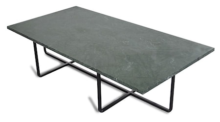 Ninety Table XL - Grön marmor/svartlackerad metallstomme H30 cm