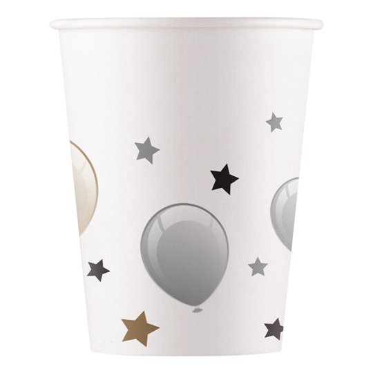 Pappersmuggar Stjärnor & Ballonger - 8-pack