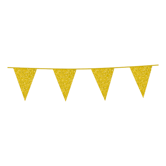 Flaggirlang Glitter Guld