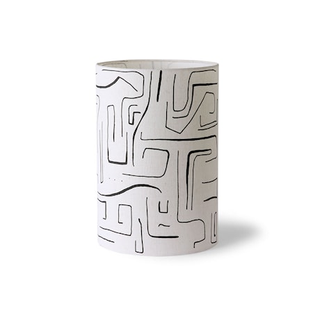 printed cilinder lamp shade black lines ø25