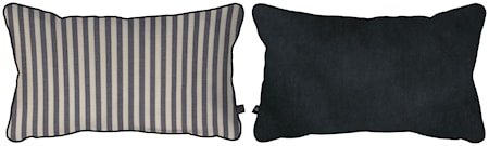 Atelier Kudde 50 x 30 cm Svart randig/Mörkgrå