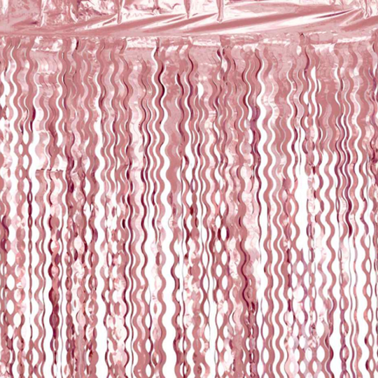Glitterdraperi Swirls Roséguld Metallic