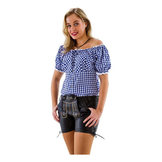 Oktoberfest Blus Vit/Blå - Small