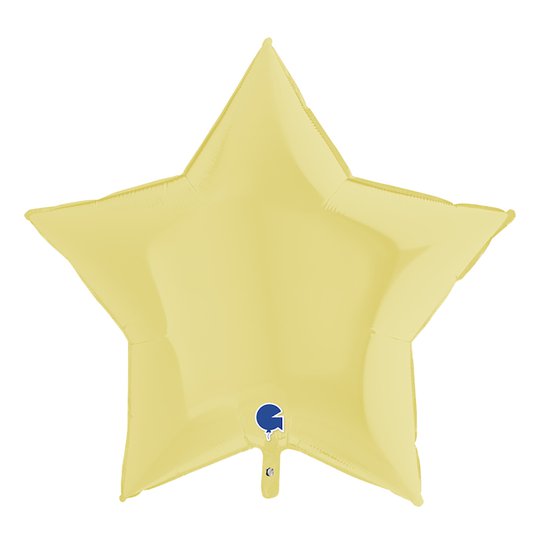 Folieballong Stjärna Pastellgul Matt - 91 cm