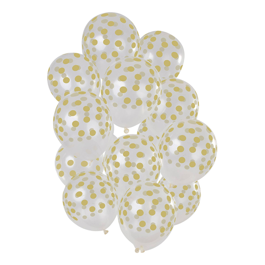 Ballonger Prickiga Guld - 15-pack