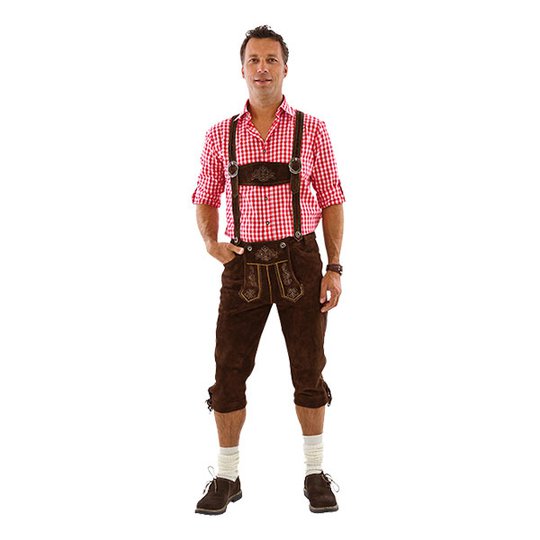 Oktoberfest Lederhosen Deluxe Bruna - Storlek 50