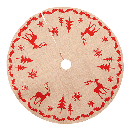 Julgransmatta Jute med Renar