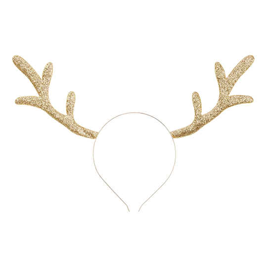 Diadem Renhorn Glitter/Guld - One size