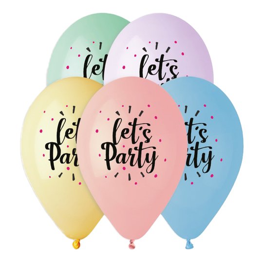 Latexballonger Premium Let's Party - 5-pack