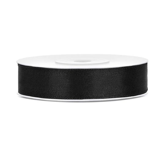Satinband Svart - 12mm x 25m