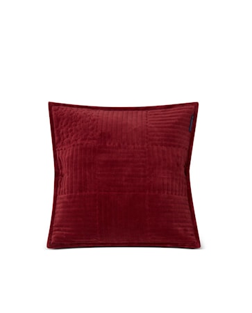 Quilted Velvet Star Kuddfodral 50x50 Röd
