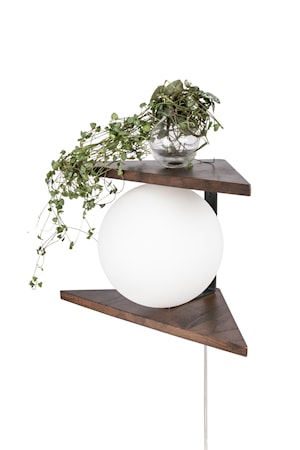 Vägglampa Angolo Trä Brun