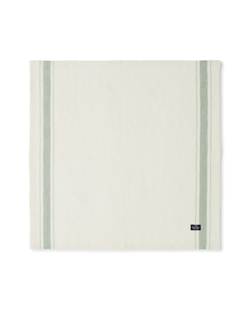 Side Stripes Servett 50x50 cm Vit/Grön