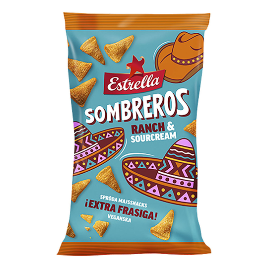 Estrella Sombreros Ranch & Sourcream - 125 gram