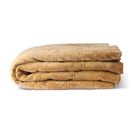 Quilted Cotton Velvet Överkast Soft yellow 240x260 cm
