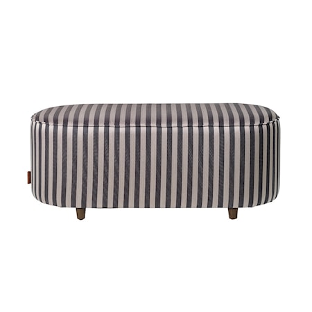 Effie Bänk Randig 100x46 cm Grå