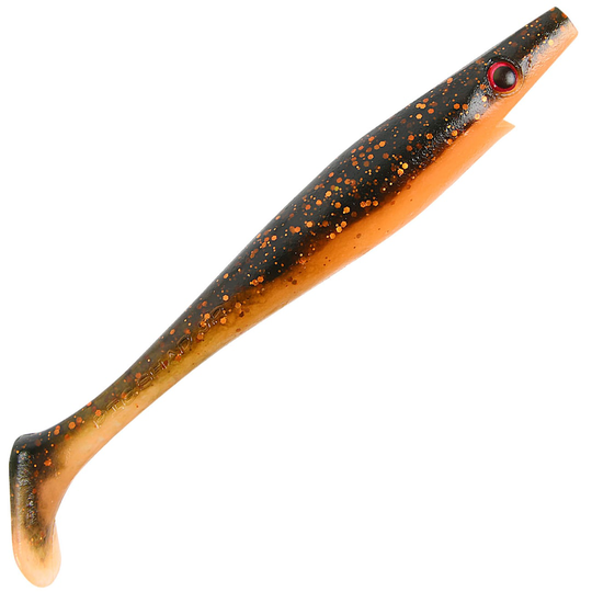 Strike Pro Piglet Shad 8,5 cm jigi 8 kpl/pkt Black Pumpkin
