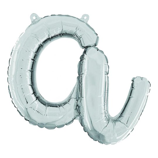 Bokstavsballong Script Silver - Bokstav A