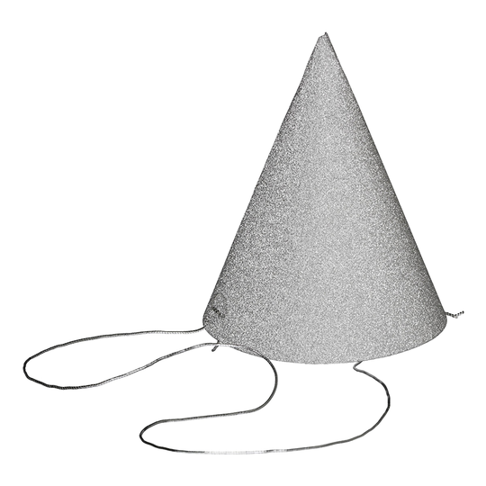 Glittriga Partyhattar Silver - 4-pack
