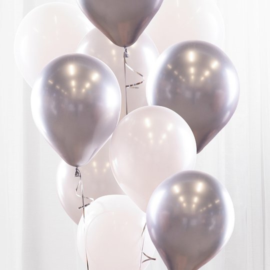 Ballongbukett Silver/Krom