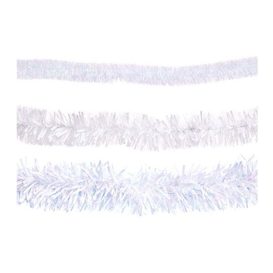 Glittergirlang Vit - 5 x 200 cm