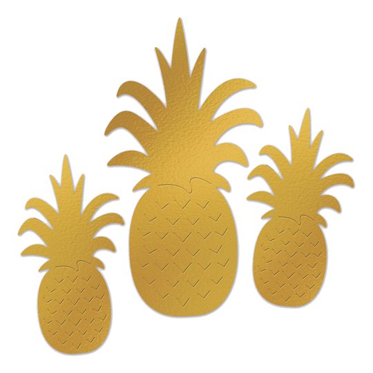 Ananas Väggdekoration Metallic - 3-pack
