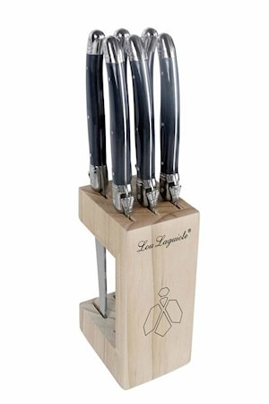 Grillknivar i träblock 6-pack Antracit