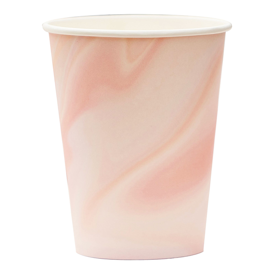 Pappersmuggar Marmor Ljusrosa - 8-pack