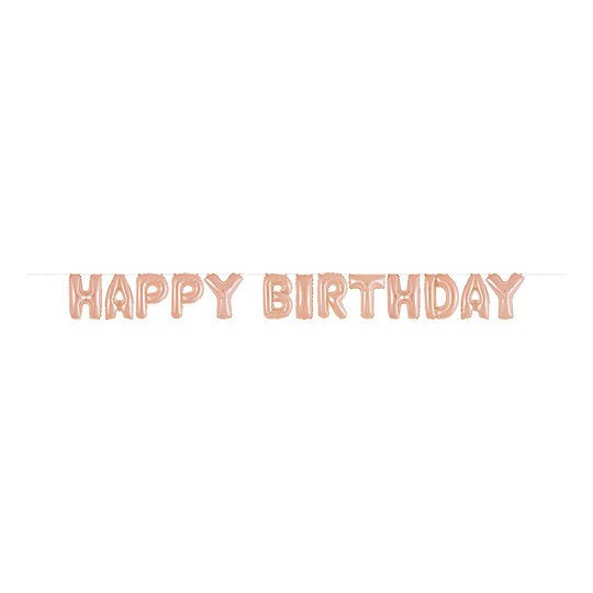Ballonggirlang Happy Birthday Roséguld
