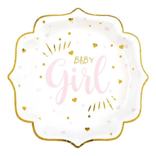 Papperstallrikar Baby Girl - 10-pack